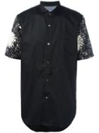 Junya Watanabe Comme Des Garçons Man Printed Sleeves Shirt, Men's, Size: Medium, Black, Cotton/cupro/rayon