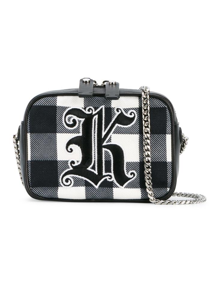 Christopher Kane Gingham 'box' Crossbody Bag - Black