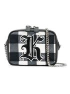 Christopher Kane Gingham 'box' Crossbody Bag - Black
