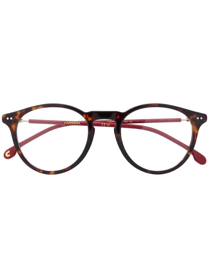 Carrera Tortoiseshell-effect Round Glasses - Brown