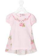 Monnalisa - Rose Print T-shirt - Kids - Cotton/spandex/elastane/viscose - 6 Mth, Infant Girl's, Pink/purple
