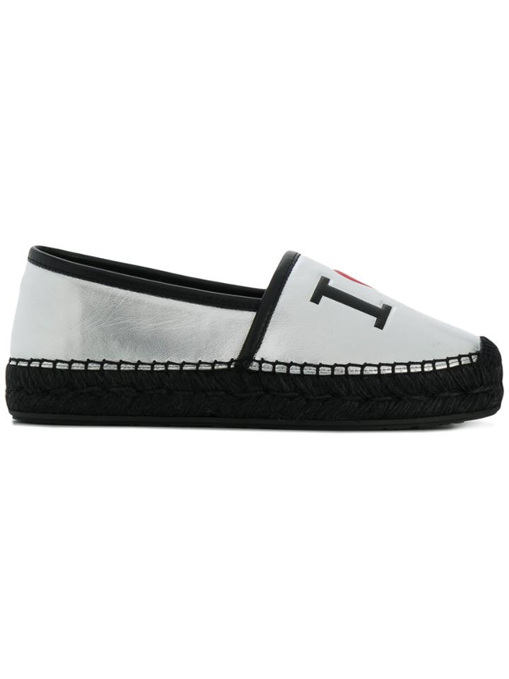 Dolce & Gabbana I Love Dg Printed Espadrilles - Metallic
