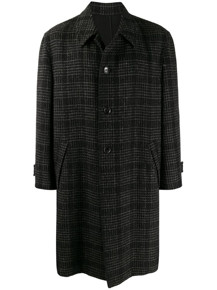 Comme Des Garçons Vintage 1997's Checked Midi Coat - Black