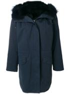 Yves Salomon Army Fur Trim Parka - Blue