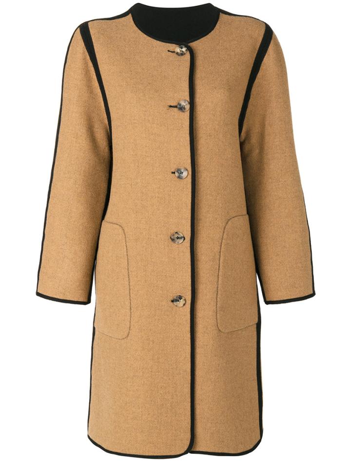 Etro Reversible Collarless Coat - Nude & Neutrals