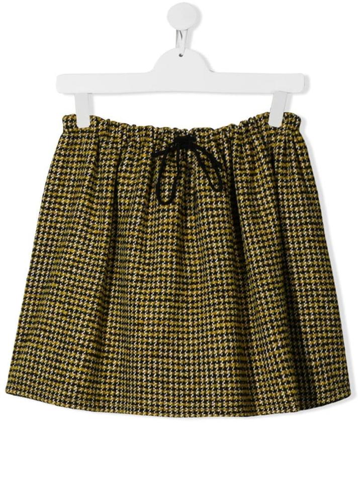 Touriste Teen Pleated Drawstring Skirt - Yellow