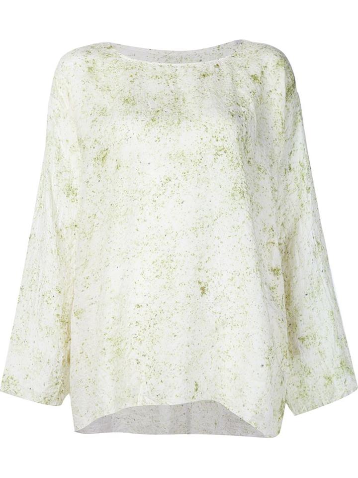 Dosa Granite Print Wide Blouse, Women's, Size: 1, White, Silk