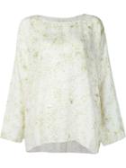 Dosa Granite Print Wide Blouse, Women's, Size: 1, White, Silk