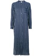 Aspesi Striped Patch Pocket Dress - Blue
