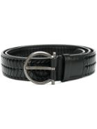 Salvatore Ferragamo - Woven Gancio Belt - Men - Leather - 100, Black, Leather