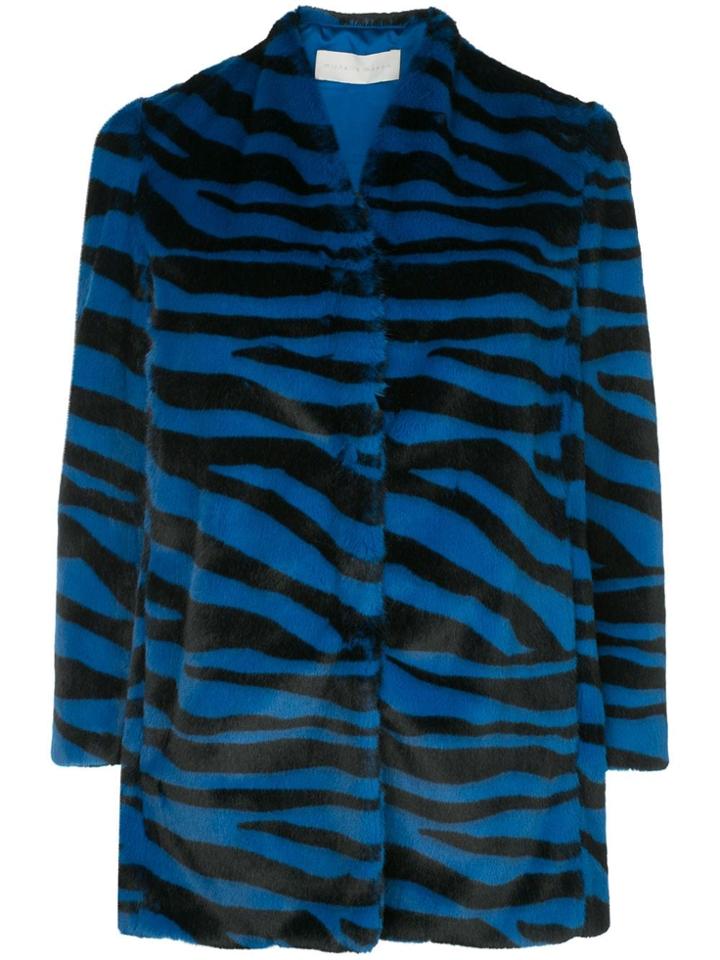 Michelle Mason Zebra Print Jacket - Blue