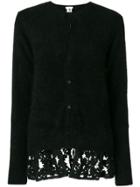 Comme Des Garçons Noir Kei Ninomiya Round Neck Lace Trimmed Cardigan -