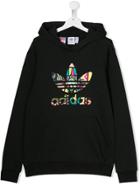 Adidas Kids Teen Logo Printed Hoodie - Black