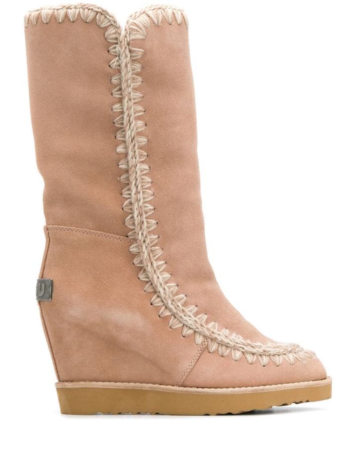 Mou Wedge Heel Boots - Neutrals