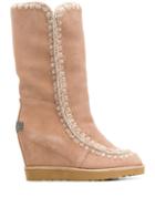 Mou Wedge Heel Boots - Neutrals