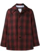 Visvim Checked Shirt Overcoat, Men's, Size: 2, Black, Cotton/linen/flax/wool