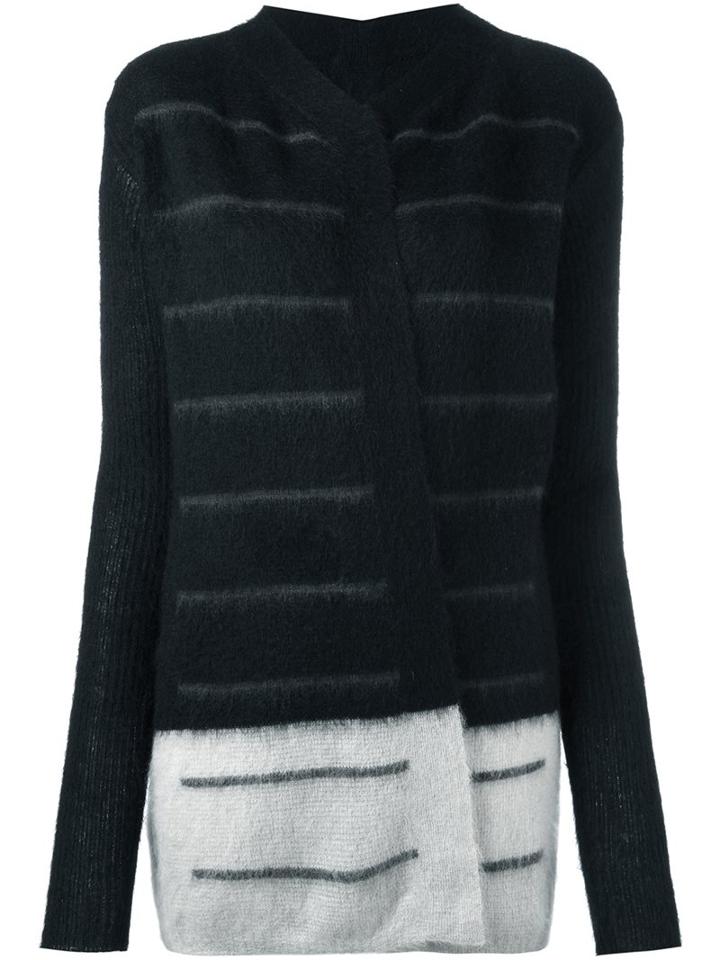 Rick Owens Bicolour Cardigan, Women's, Size: Large, Nude/neutrals, Nylon/mohair/wool