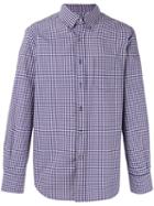 Canali Checked Shirt, Men's, Size: Medium, Blue, Cotton