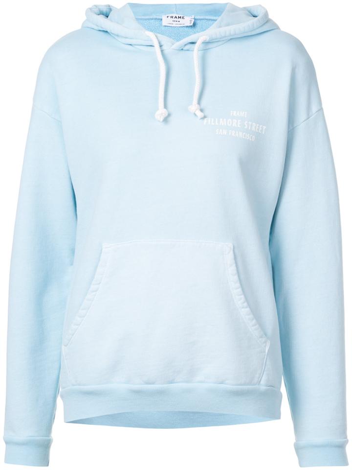 Frame Denim Oversized Logo Hoodie - Blue