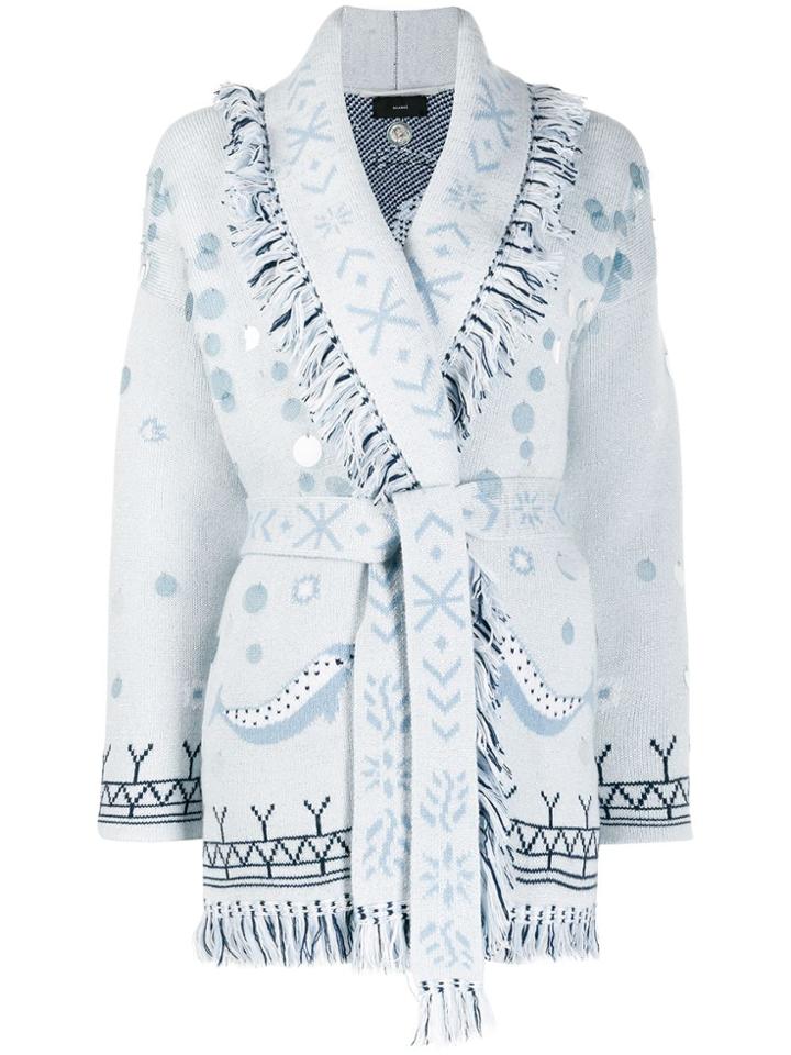 Alanui Sedna Goddess Jacquard Cardigan - Blue
