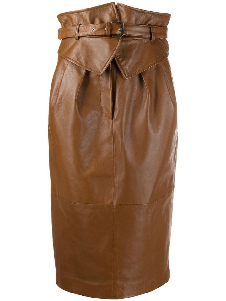 Alberta Ferretti Corset-style Midi Skirt - Brown