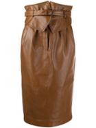 Alberta Ferretti Corset-style Midi Skirt - Brown