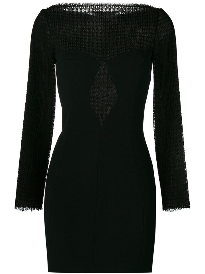 Alexander Wang - Lace Panel Mini Dress - Women - Spandex/elastane/acetate/viscose - 4, Black, Spandex/elastane/acetate/viscose