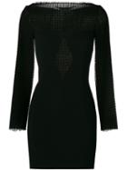 Alexander Wang - Lace Panel Mini Dress - Women - Spandex/elastane/acetate/viscose - 4, Black, Spandex/elastane/acetate/viscose