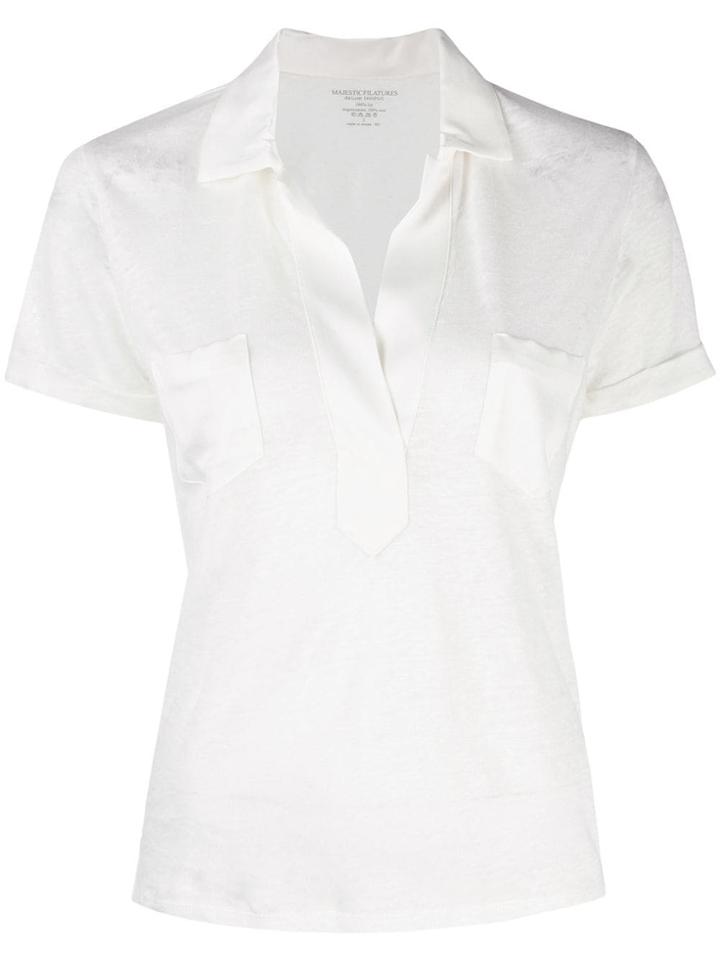Majestic Filatures Classic Polo Top - White