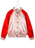 Burberry Kids Buttoned Bomber Jacket, Girl's, Size: 7 Yrs, Pink/purple