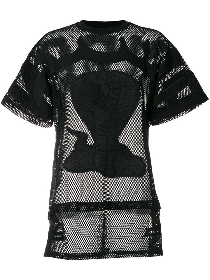 Ktz Poison Cobra Embroidered Mesh T-shirt - Black
