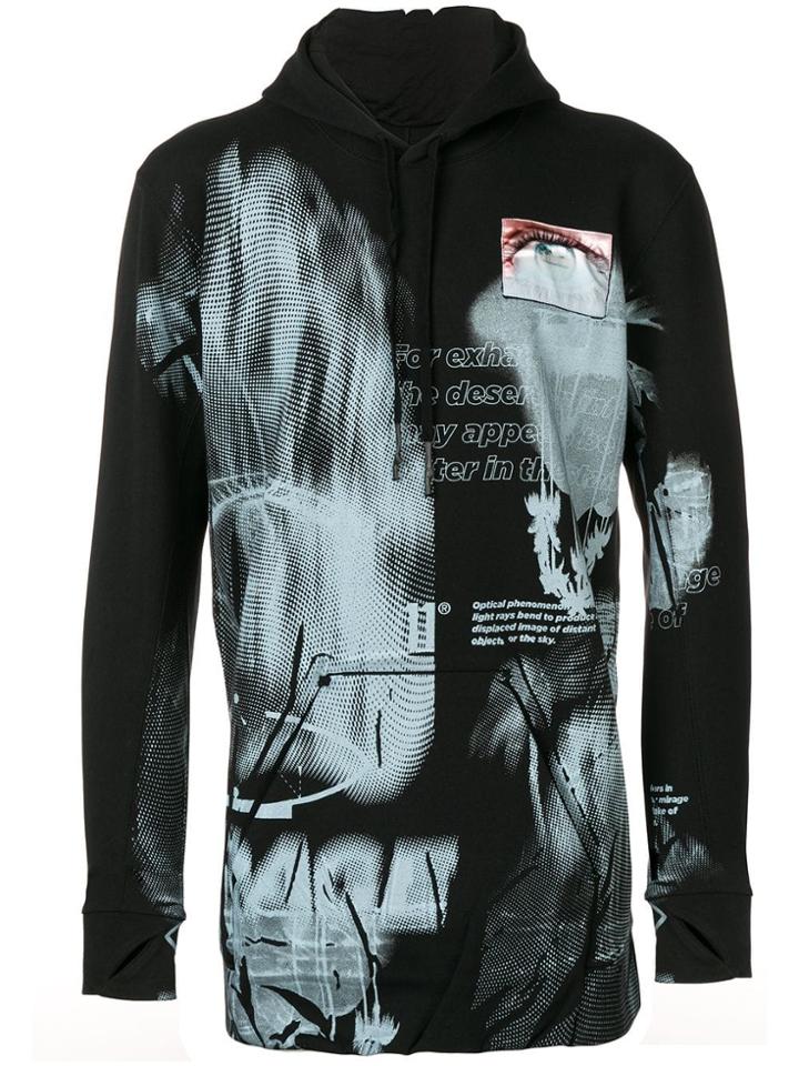 Boris Bidjan Graphic Print Mid-length Hoodie - Black