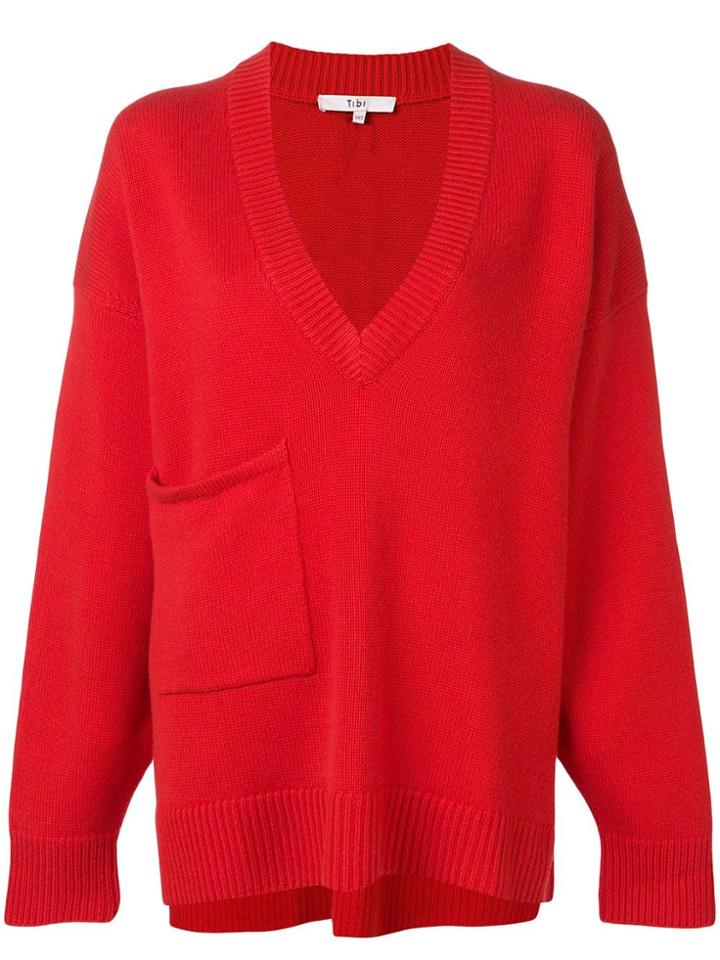 Tibi Oversized Jumper - Red