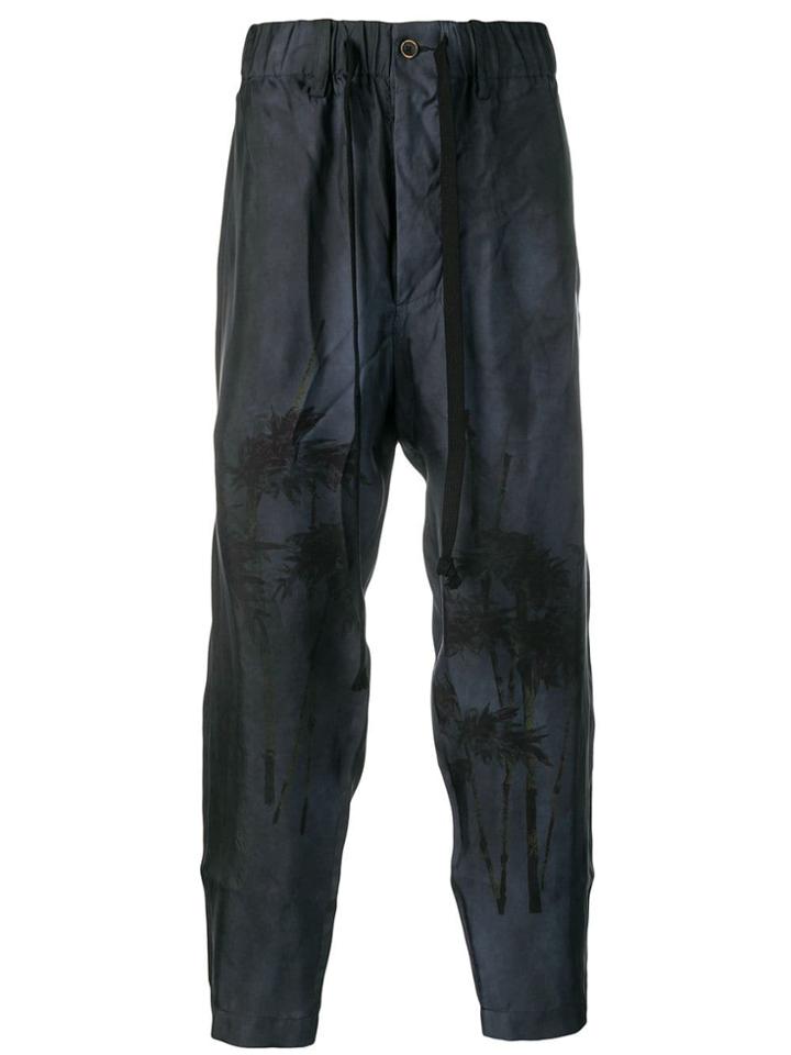 Uma Wang Printed Trousers - Blue