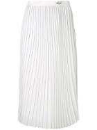 Karl Lagerfeld Pinstripe Pleated Skirt - White