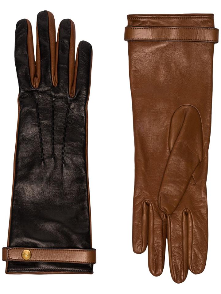 Burberry Bi-colour Slip-on Gloves - Brown