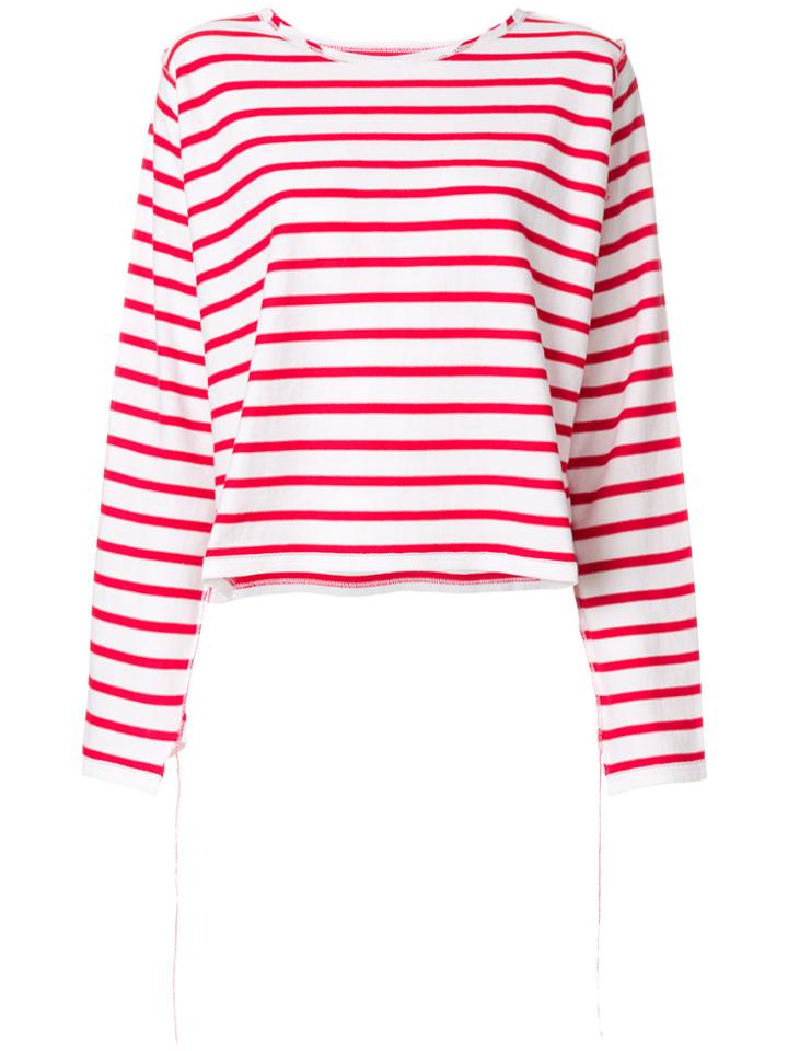 Mm6 Maison Margiela Striped Long Sleeve T-shirt - White