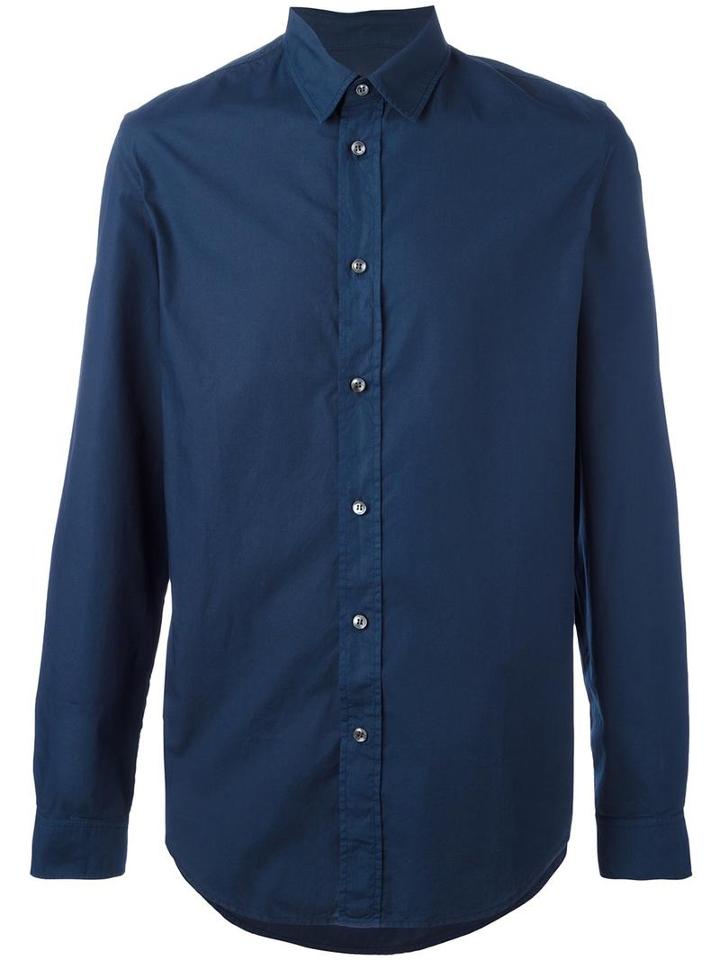Classic Long Sleeve Shirt, Men's, Size: 40, Blue, Cotton, Maison Margiela