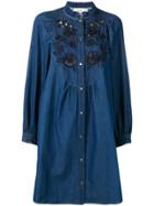 Coach Embroidered Denim Dress - Blue