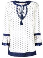 Tory Burch - Square Dot Tunic - Women - Silk/spandex/elastane - 8, Women's, White, Silk/spandex/elastane