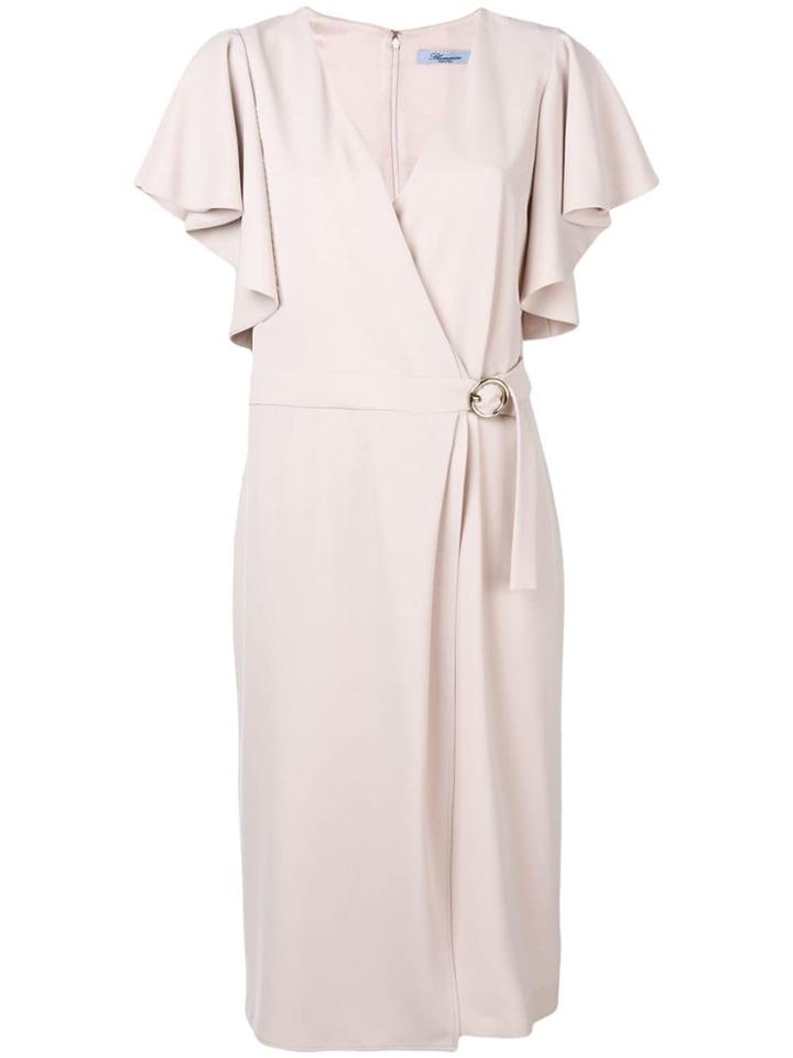 Blumarine Draped Sleeves Wrap Dress - Pink