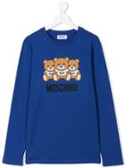 Moschino Kids Teen Teddy Bear Print T-shirt - Blue