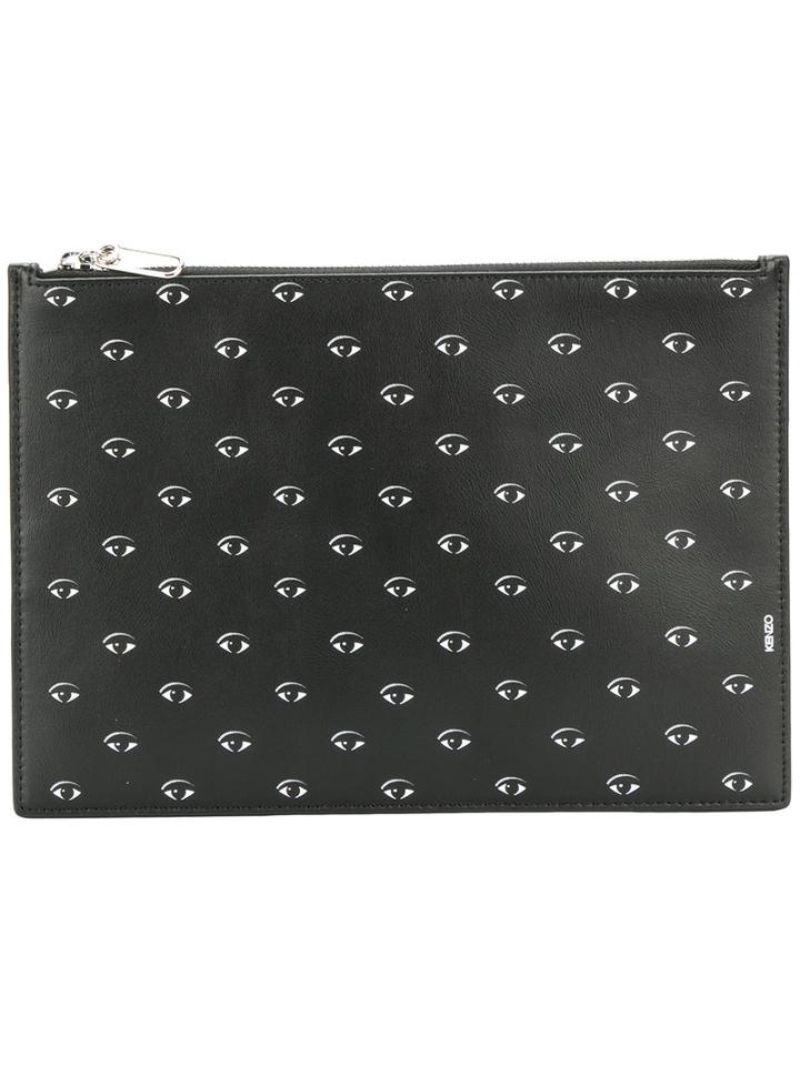 Kenzo - Eye Clutch Bag - Men - Cotton/calf Leather/nylon - One Size, Black, Cotton/calf Leather/nylon