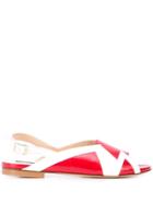 Alberto Fermani Open Toe Slingback Sandals - Red