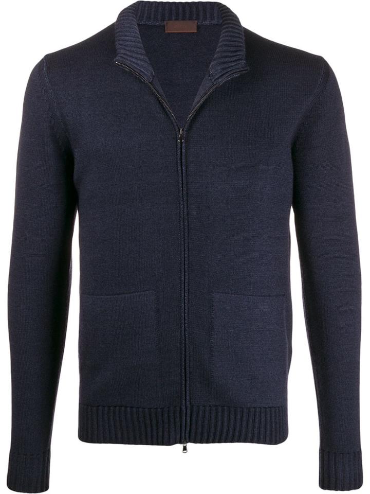 Altea Zipped Knit Cardigan - Blue
