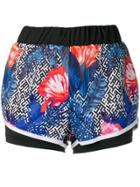 Ea7 Emporio Armani Graphic Floral Shorts - Black