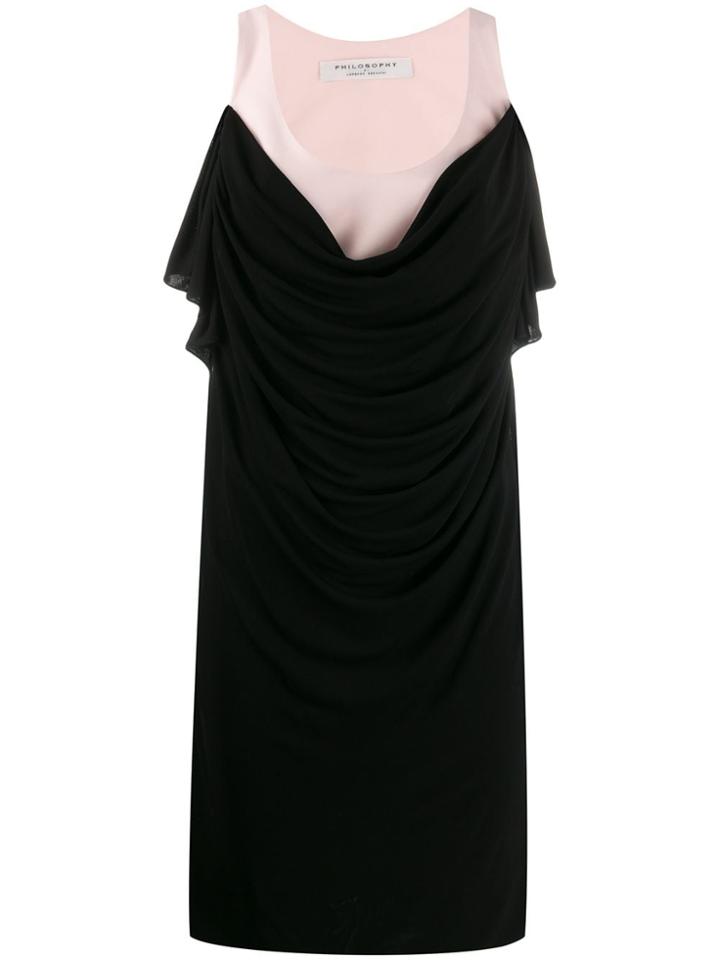 Philosophy Di Lorenzo Serafini Draped Midi Dress - Black