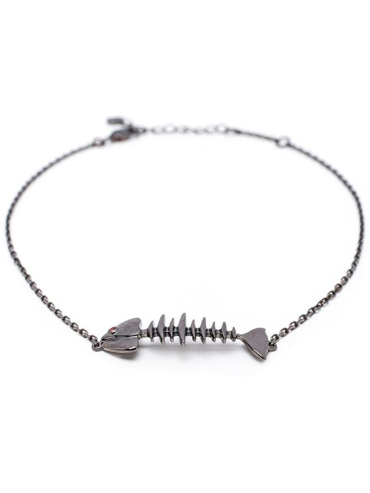 Kamushki Fishbone Sapphire Eye Bracelet