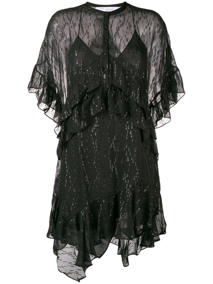 Iro Revolve Ruffle Asymmetric Dress - Black