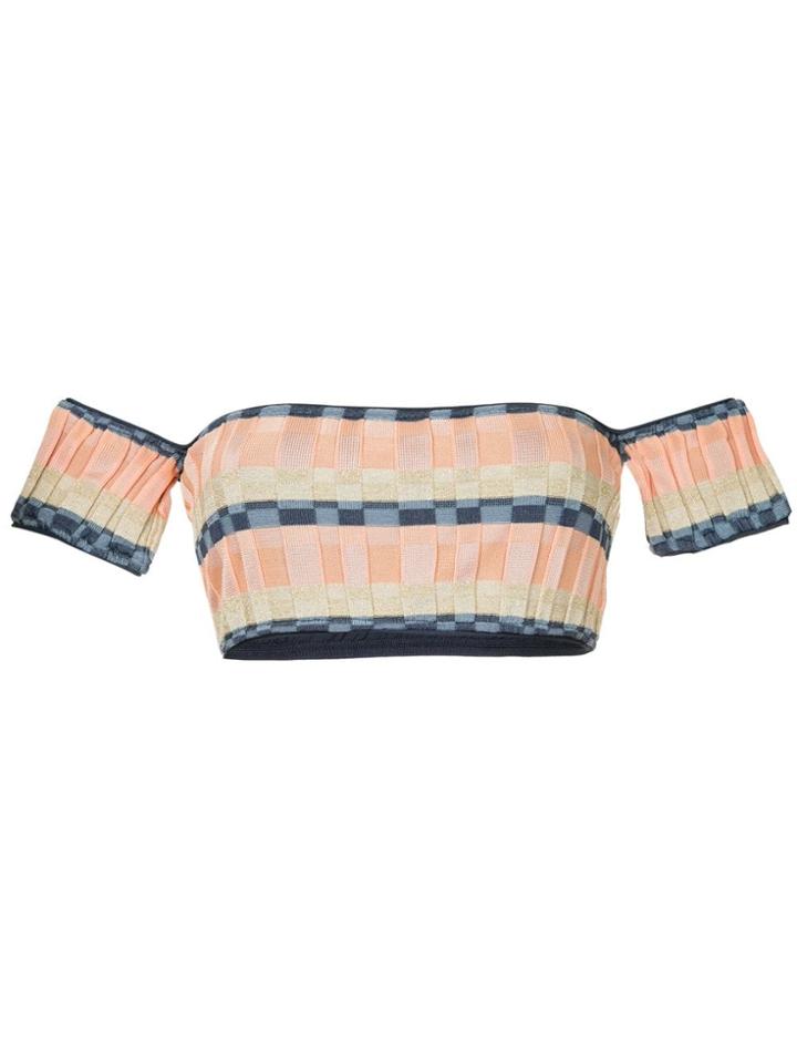 Suboo Knit Off-shoulder Bikini Top - Multicolour